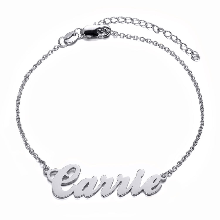 925 Sterling Silver Personalized Carrie Name Bracelet - onlyone