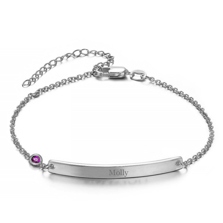 925 Sterling Silber Personal isierte Name Bar ID Armband