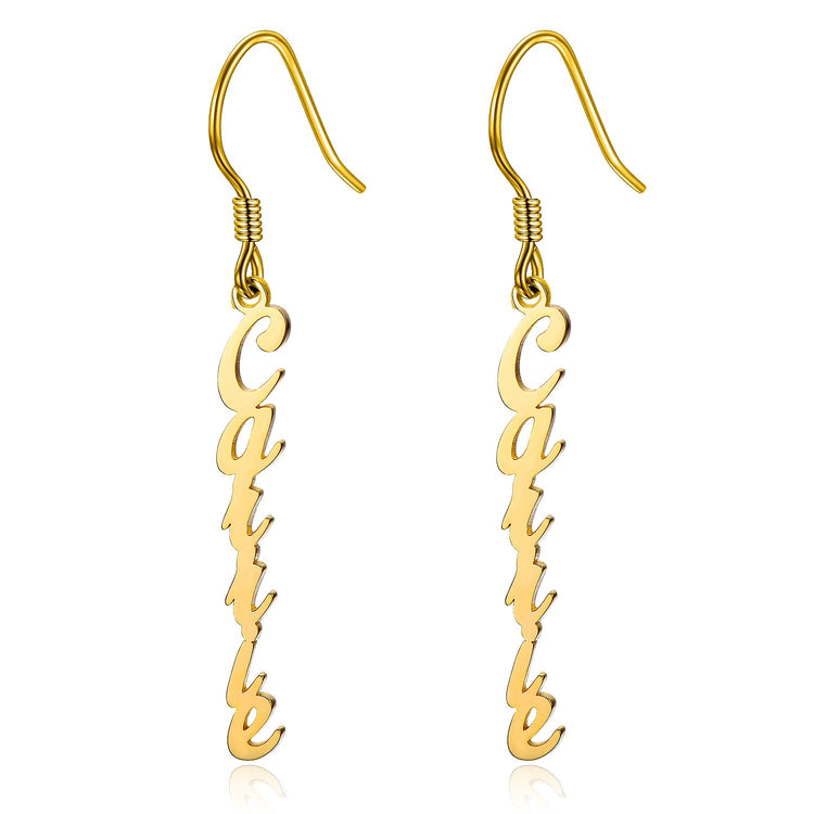 925 Sterling Silver Personalized Name Earrings Nameplate Earrings - onlyone