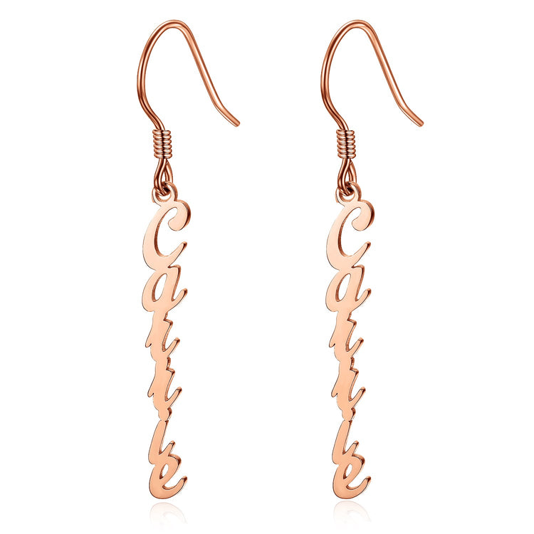 925 Sterling Silver Personalized Name Earrings Nameplate Earrings - onlyone