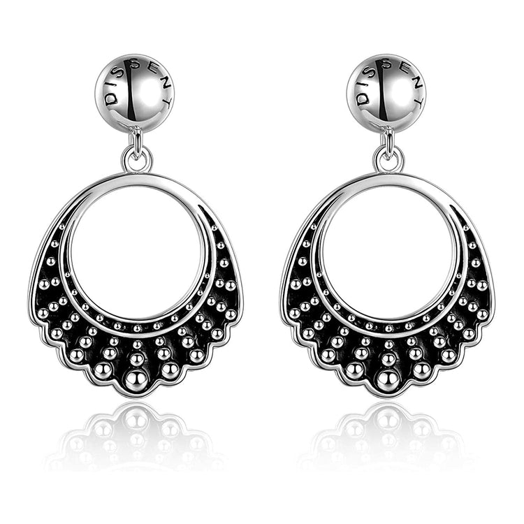 925 Sterling Silver Dangle Drop Dissent Collar Earrings