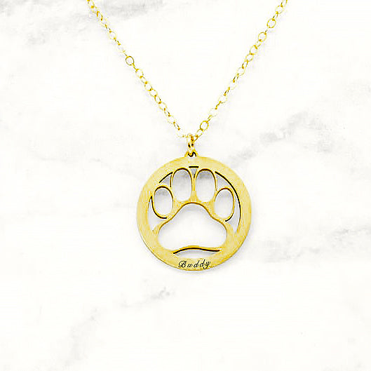 925 Sterling Silver Dog Paw Hollowed-Out Necklace, Gift For Pet Lover - onlyone