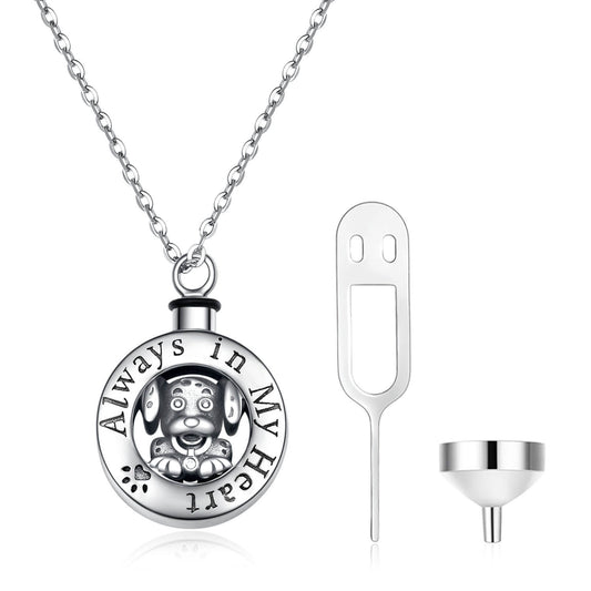 925 Sterling Silver Dog Urn Necklaces Dog Cremation Necklace Cremation Jewelry for Ashes - onlyone