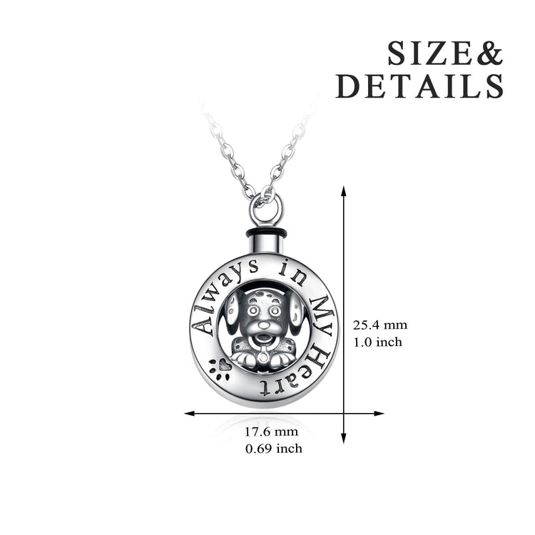 925 Sterling Silver Dog Urn Necklaces Dog Cremation Necklace Cremation Jewelry for Ashes - onlyone