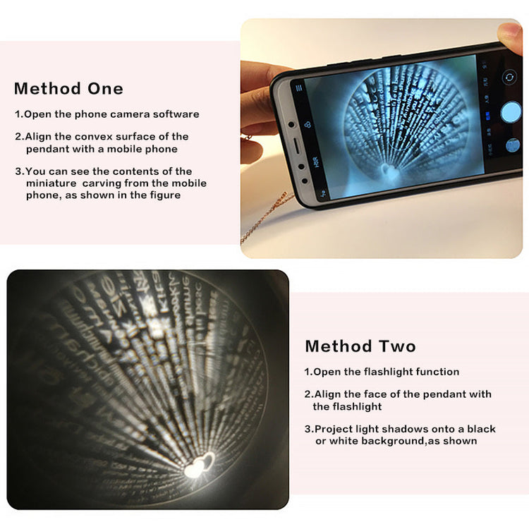 925 Sterling Silver I Love You Necklace In 100 Languages Projection Evil Eye Circle Pendant Valentines Day Gift - onlyone