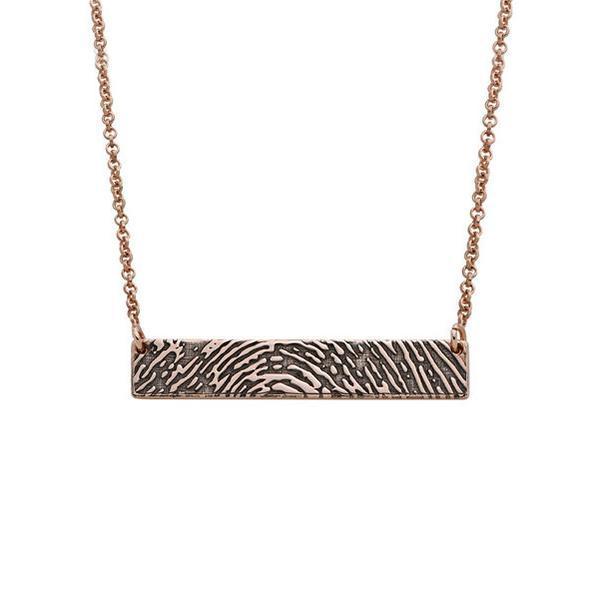 925 Sterling Silver Personalized Fingerprint Thumbprint Engraved Bar Name Necklace Nameplate Necklace - onlyone