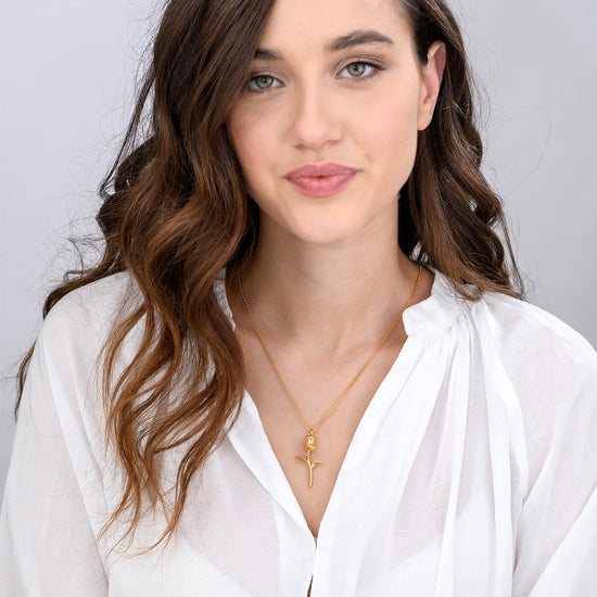 925 Sterling Silver Eternal Rose Necklace Customizable Letter Necklace - onlyone