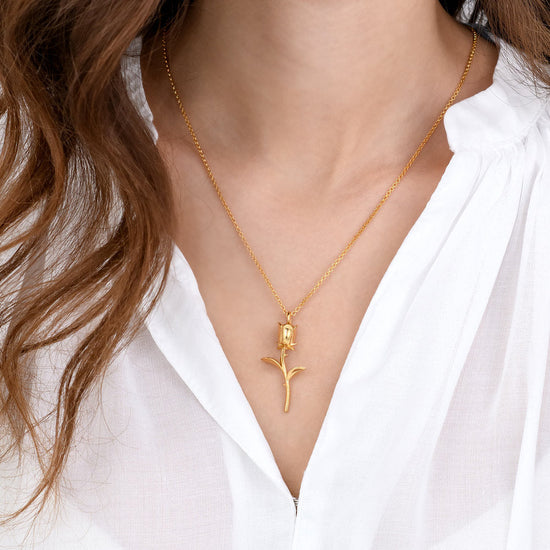 925 Sterling Silver Eternal Rose Necklace Customizable Letter Necklace - onlyone