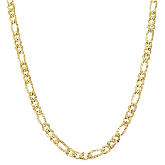 925 Sterling Silver Women's 3.7mm Figaro Link Chain Necklace, 18K Gold Plated