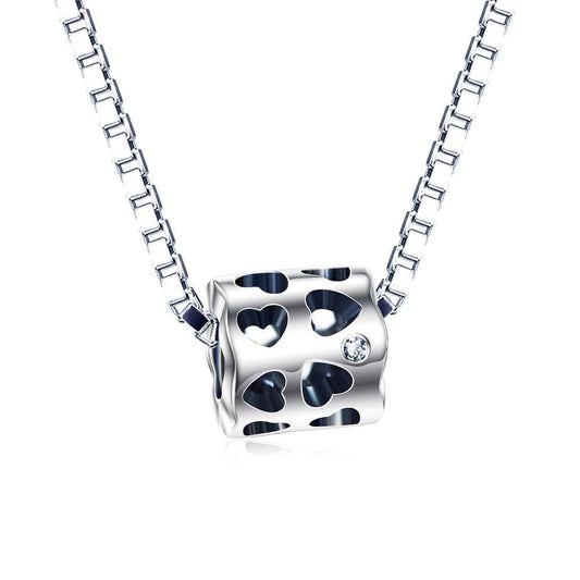 925 Sterling Silver Hollow Love Heart Sterling Silver Charm Fit for Bracelet and Necklace - onlyone
