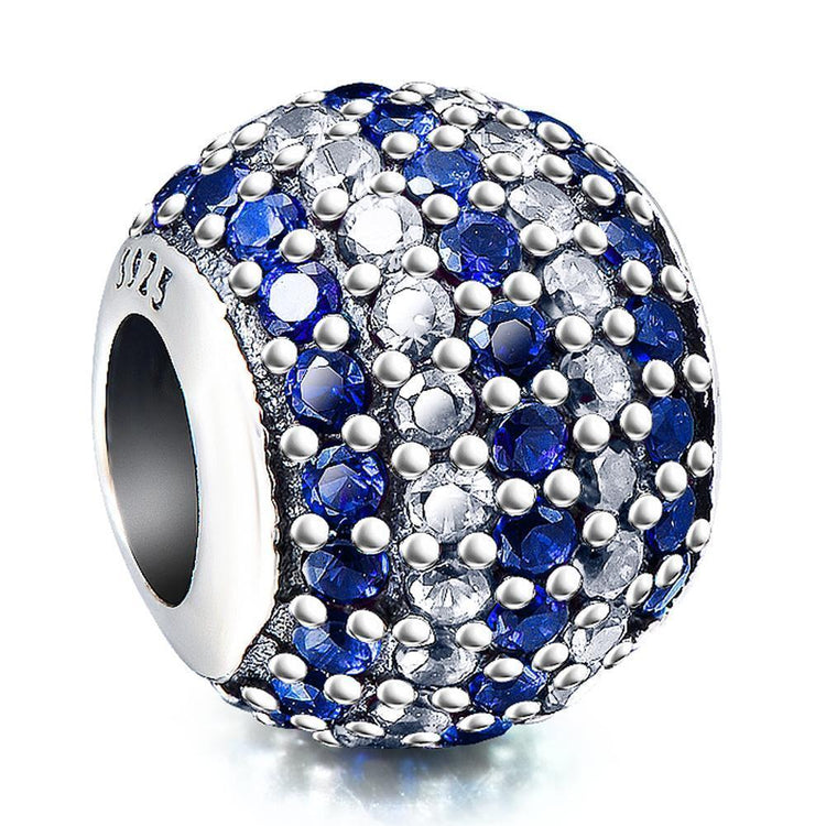 925 Sterling Silver Colorful Cubic Zirconia Charm For Bracelet and Necklace