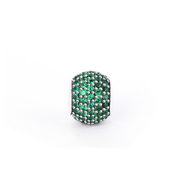 925 Sterling Silver Green Cubic Zirconia Sterling Silver Charm For Bracelet and Necklace - onlyone