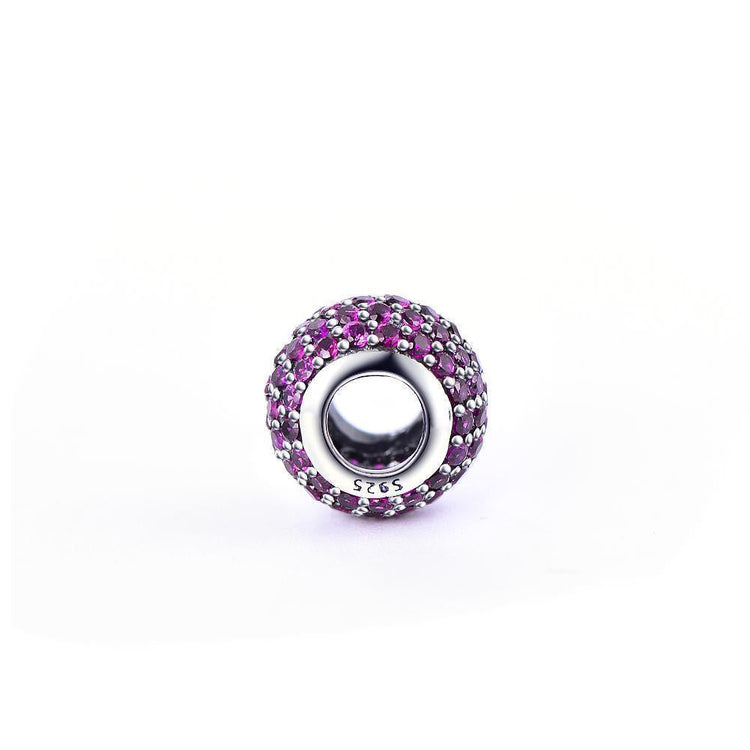 925 Sterling Silver Colorful Cubic Zirconia Charm For Bracelet and Necklace