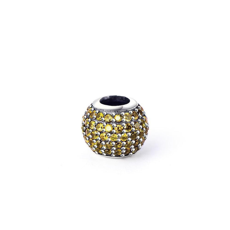 925 Sterling Silver Colorful Cubic Zirconia Charm For Bracelet and Necklace