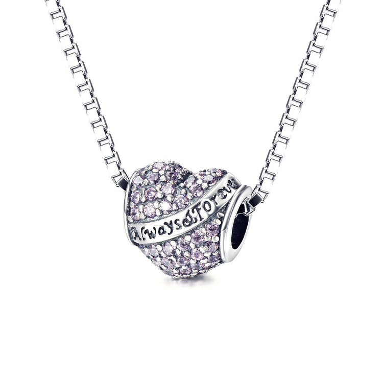 925 Sterling Silver Love Heart Charm Fit for Bracelet and Necklace - onlyone