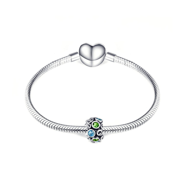 925 Sterling Silver Fashion Colorful Cubic Zircon Bracelet Charm For Bracelet and Necklace - onlyone