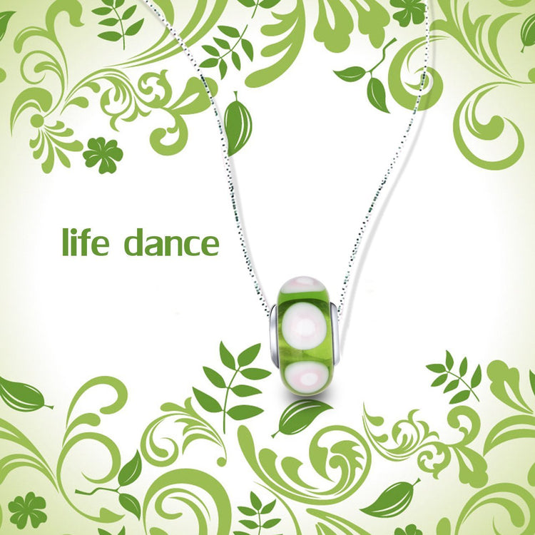925 Sterling Silver Green Murano Glass Charm for Bracelet and Necklace - onlyone