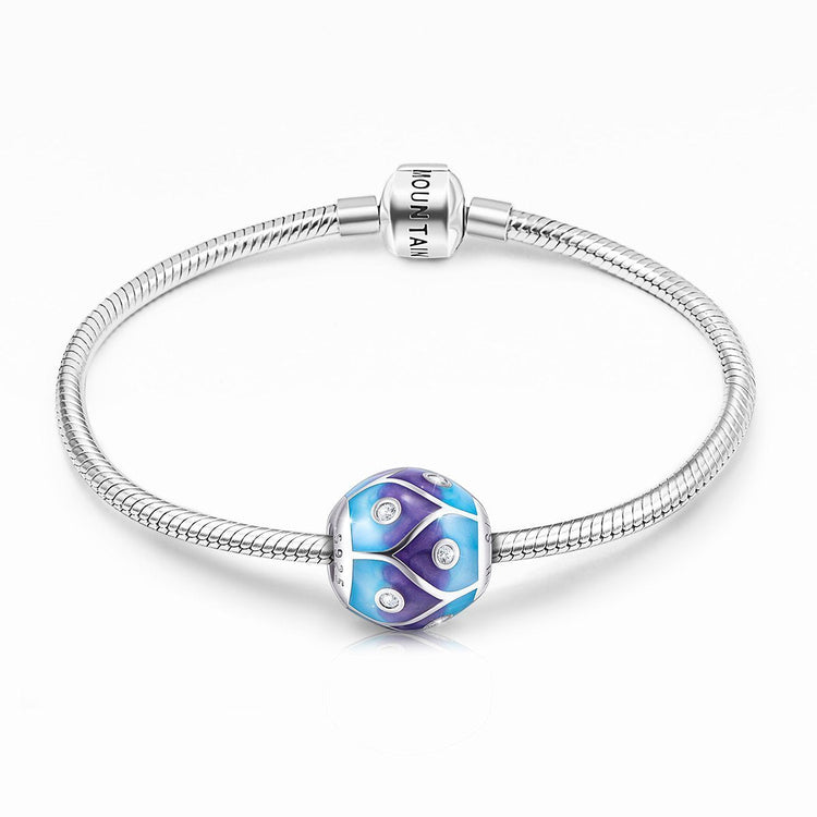 925 Sterling Silver Abstract Painting Craft 925Colorful Charm for Bracelet and Necklace - onlyone