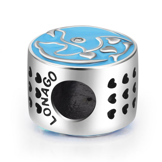 925 Sterling Silver Puppy Dogs Blue Charm for Bracelet and Necklace - onlyone