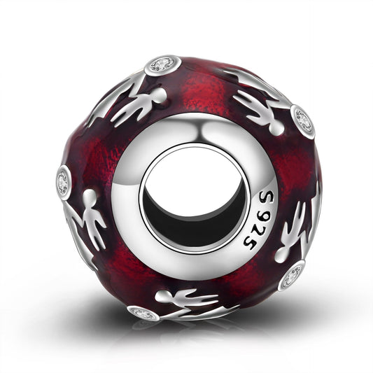 Sterling Silver Family Charm Fit for Bracelet and Necklace - onlyone