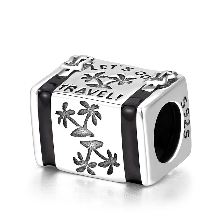 925 Sterling Silver Suitcase Charm for Bracelet and Necklace - onlyone