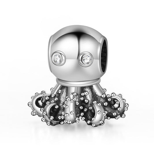 925 Sterling Silver Octopus Charm Fit for Bracelet and Necklace - onlyone