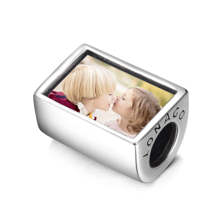 Personalized 925 Sterling Silver Color Photo Rectangle Charm - onlyone