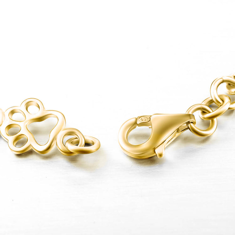 925 Sterling Silver Bone And Dog Paw Bracelet - onlyone