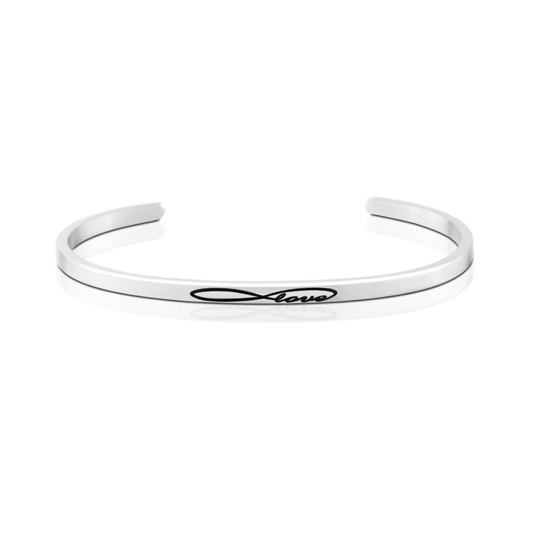 925 Sterling Silver Personalized Love Series Engraved Cuff 6�7.5�Inspirational Bracelet - onlyone