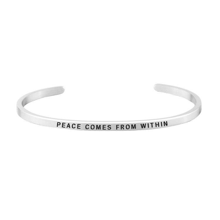 925 Sterling Silver Personalized Peace Series Engraved Cuff 6�7.5�- onlyone