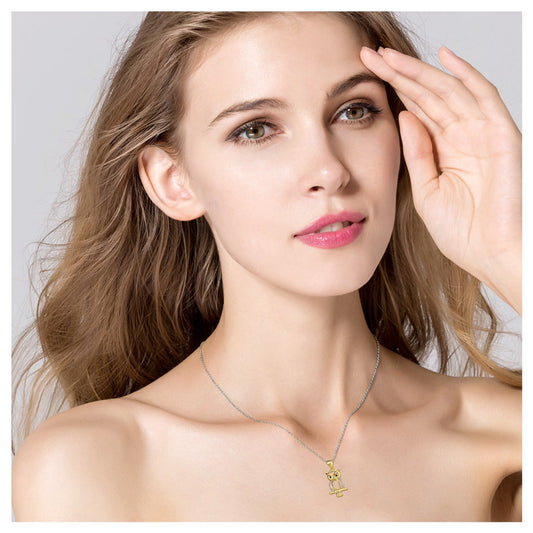 925 Sterling Silver Gold Halloween Owl On A Branch Necklace - onlyone