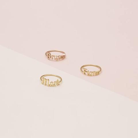 925 Sterling Silver Personalized Simple Name Ring Nameplate Ring - onlyone