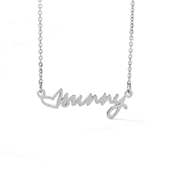 925 Sterling Silver Loving You Heart Name Necklace Nameplate Necklace - onlyone