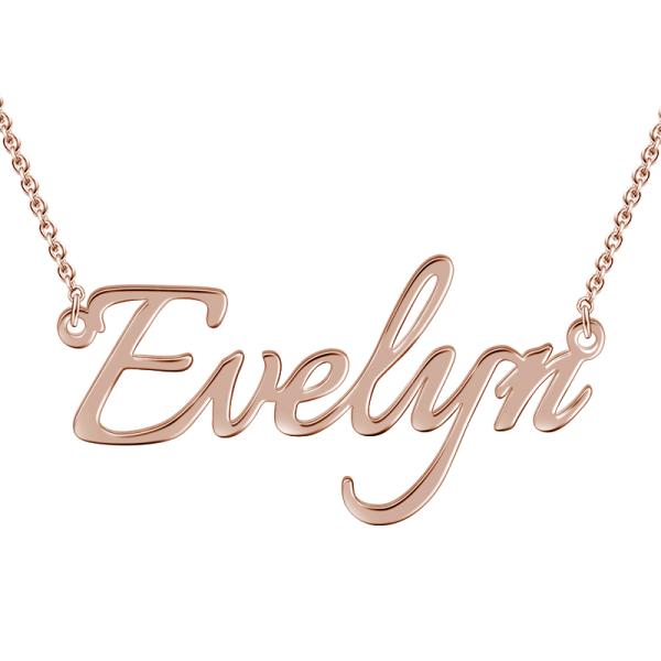 "Evelyn"Style 14K Gold Personalized Name Necklace Adjustable 16" - 20" White Gold /Yellow Gold/Rose Gold - onlyone