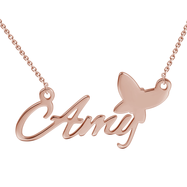 925 Sterling Silver Amy Style Name Necklace Nameplate Necklace - onlyone