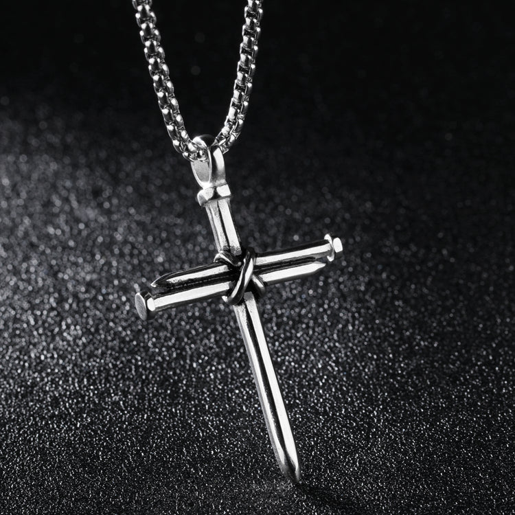 925 Sterling Silver Cross Jewelry Nail Rope Cross Pendant Necklace - onlyone