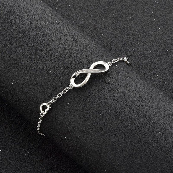 925 Sterling Silver Infinity Adjustable Anklet Bracelet - onlyone