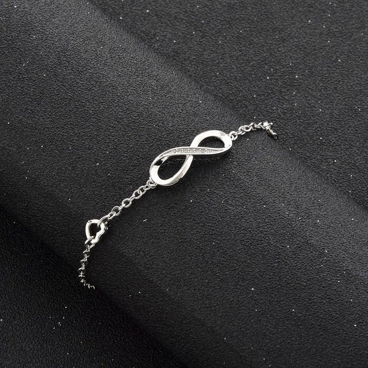 925 Sterling Silver Infinity Adjustable Anklet Bracelet - onlyone