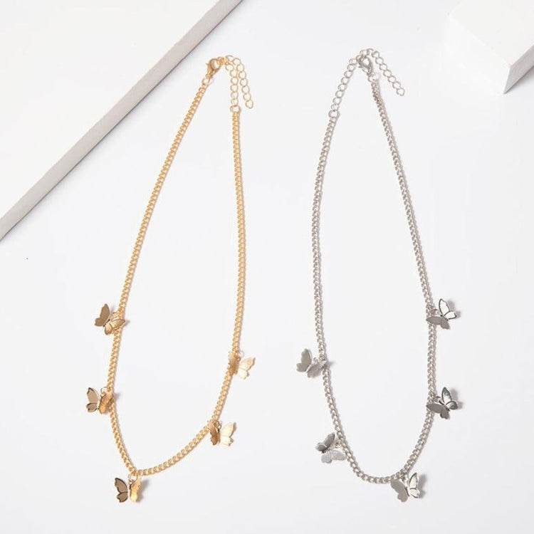 925 Sterling Silver Butterfly Chocker For Women - onlyone