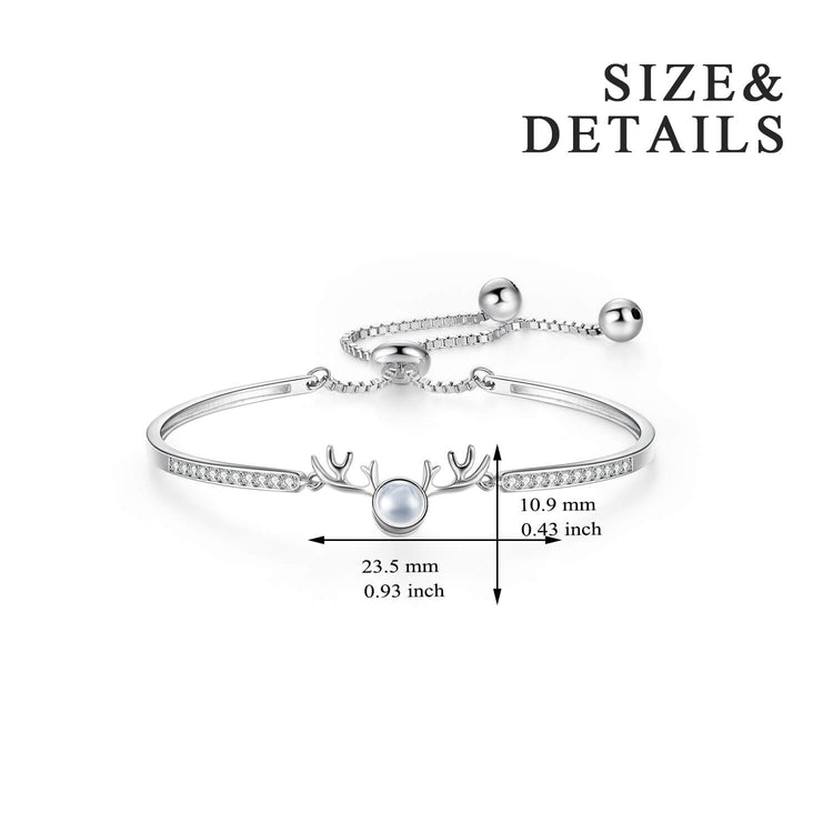 925 Sterling Silver I Love You In 100 Languages Deer Bracelet Hidden Message Bracelet Valentines Day Gift - onlyone