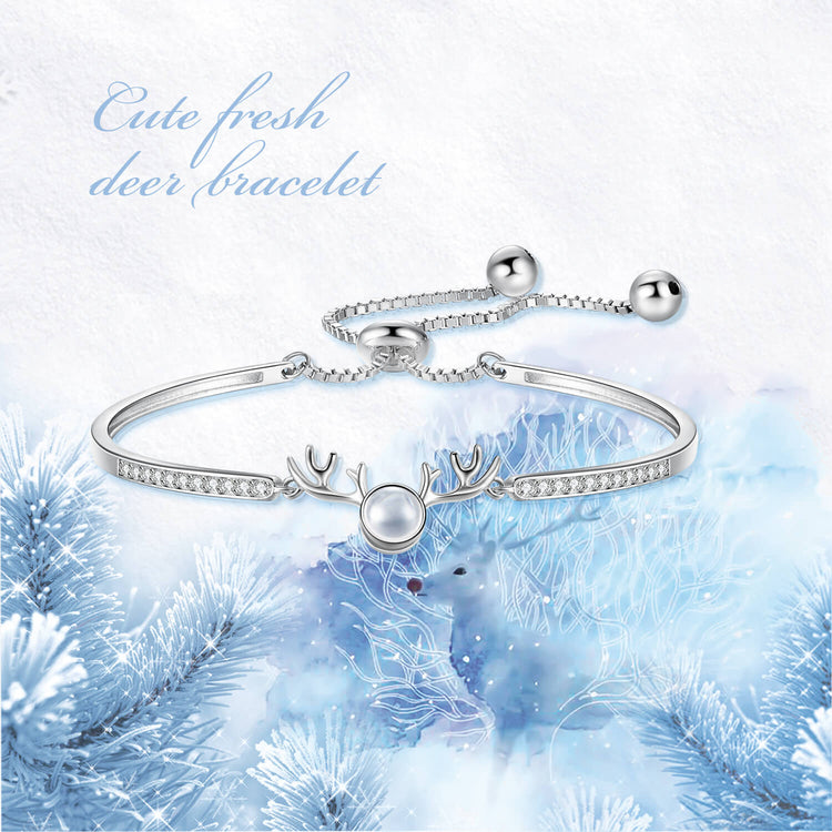 925 Sterling Silver I Love You In 100 Languages Deer Bracelet Hidden Message Bracelet Valentines Day Gift - onlyone