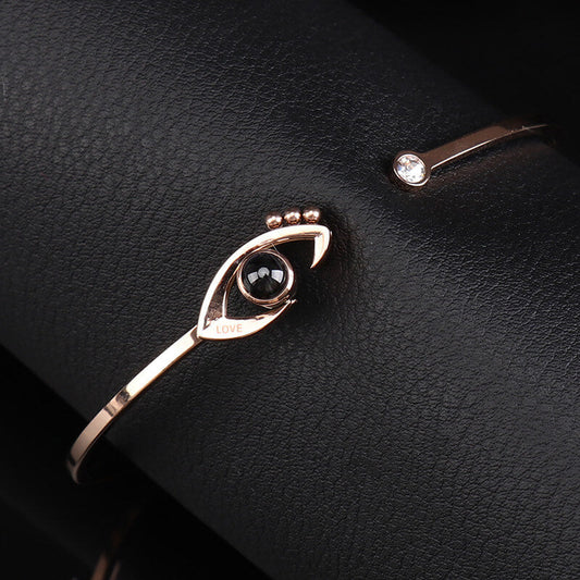 925 Sterling Silver I Love You In 100 Languages Projective Bracelet - Eye Catching Valentines Day Gift - onlyone