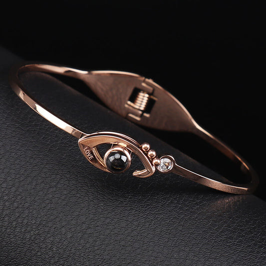 925 Sterling Silver I Love You In 100 Languages Projective Bracelet - Eye Catching Valentines Day Gift - onlyone