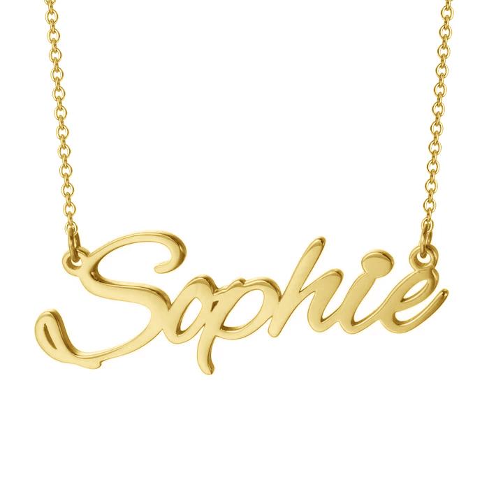 "Sophie"Style 10K/14K Gold Personalized Name Necklace Adjustable 16" - 20" White Gold/Yellow Gold/Rose Gold - onlyone