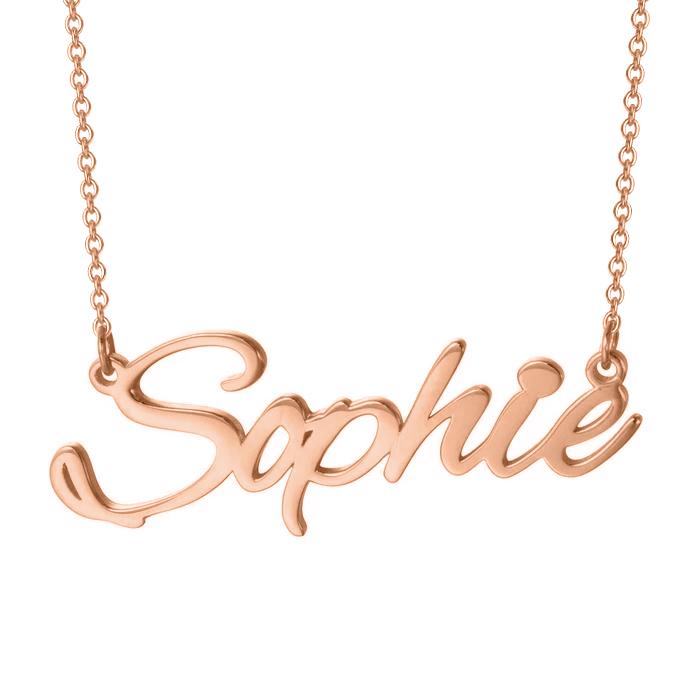 "Sophie"Style 10K/14K Gold Personalized Name Necklace Adjustable 16" - 20" White Gold/Yellow Gold/Rose Gold - onlyone