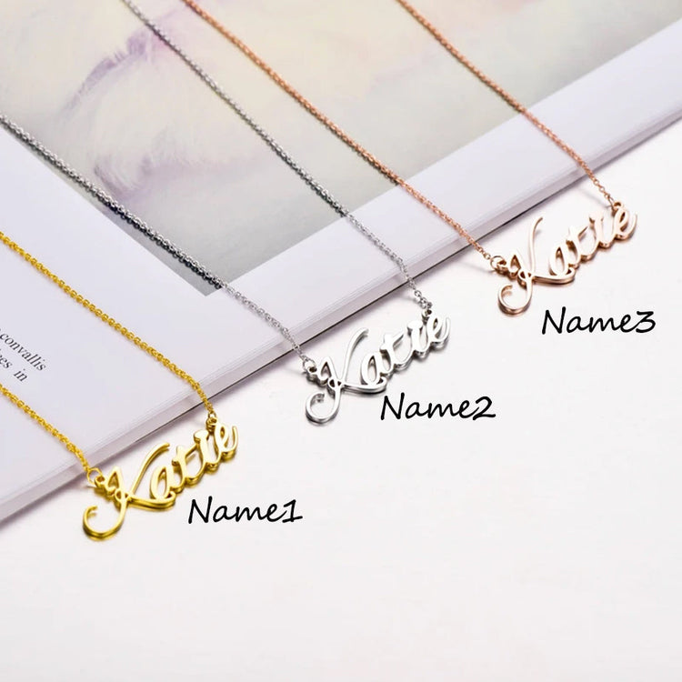 925 Sterling Silver Custom Katie Name Necklace Nameplate Necklace - onlyone