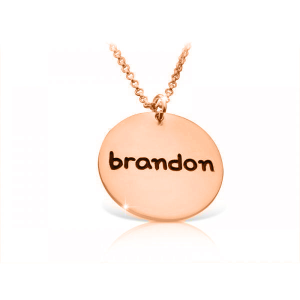 925 Sterling Silver Coin Engraved Name Necklace Nameplate Necklace - onlyone