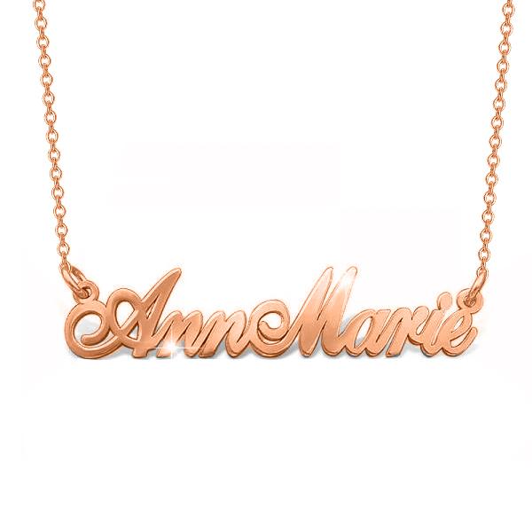 14K Gold Personalized Two Names Necklace Adjustable 16" - 20" - onlyone