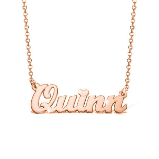 14K Gold Personalized Name Necklace With A Heart Adjustable 16" - 20" - onlyone