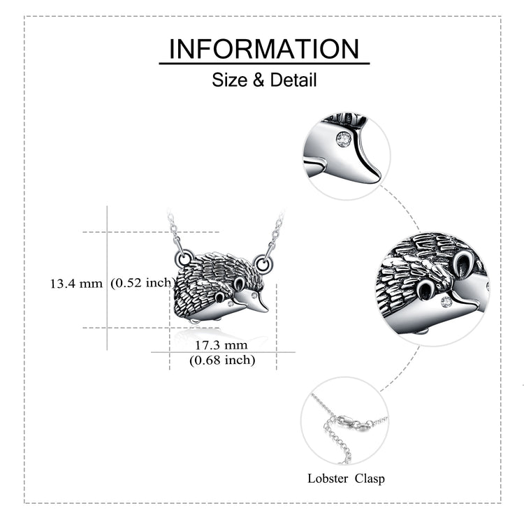 Collier hérisson en argent sterling 925